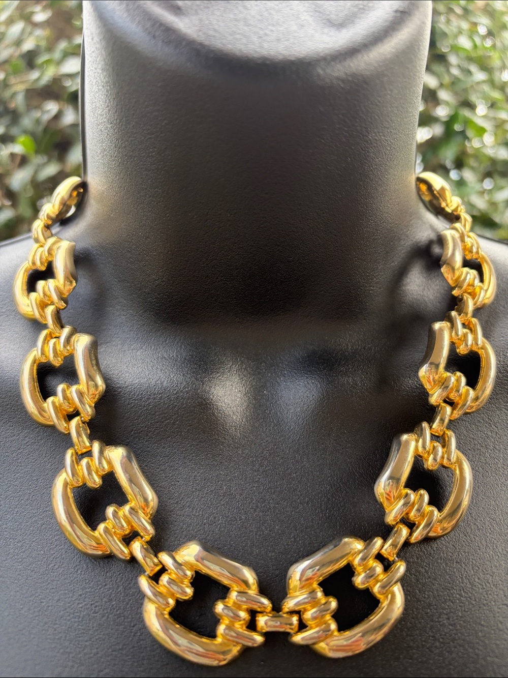 Vintage Gold Link Statement Necklace - Women Jewelry